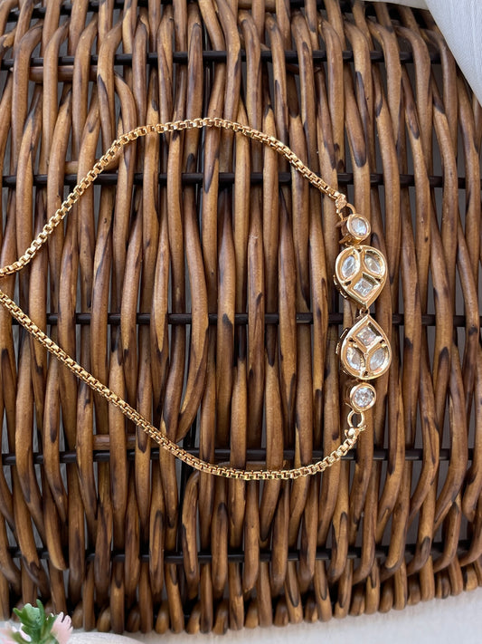 Rose Gold Ruhi Kundan Bracelet