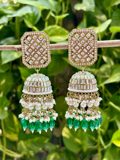 Green Sandya Jhumkis