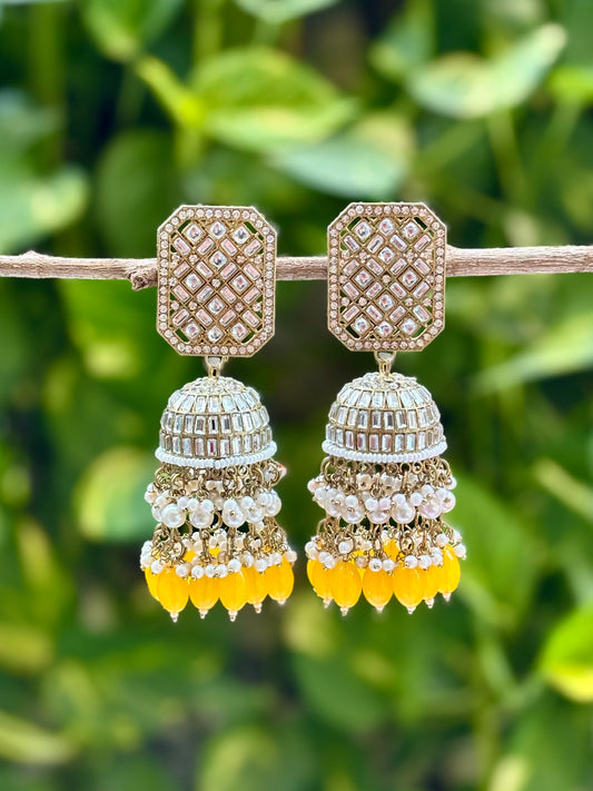 Yellow Sandya Jhumkis