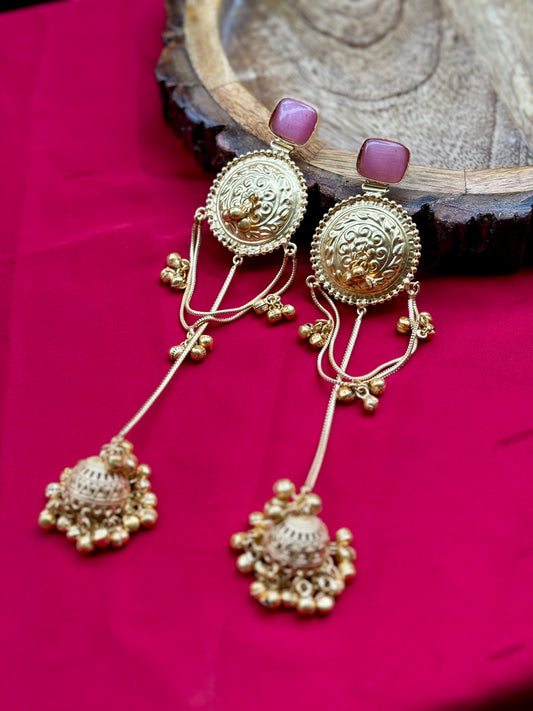 Pink Arzzo Kashmiri Earrings