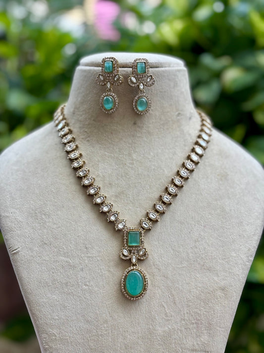 Mint Monolisa Kundan Jewellery Set
