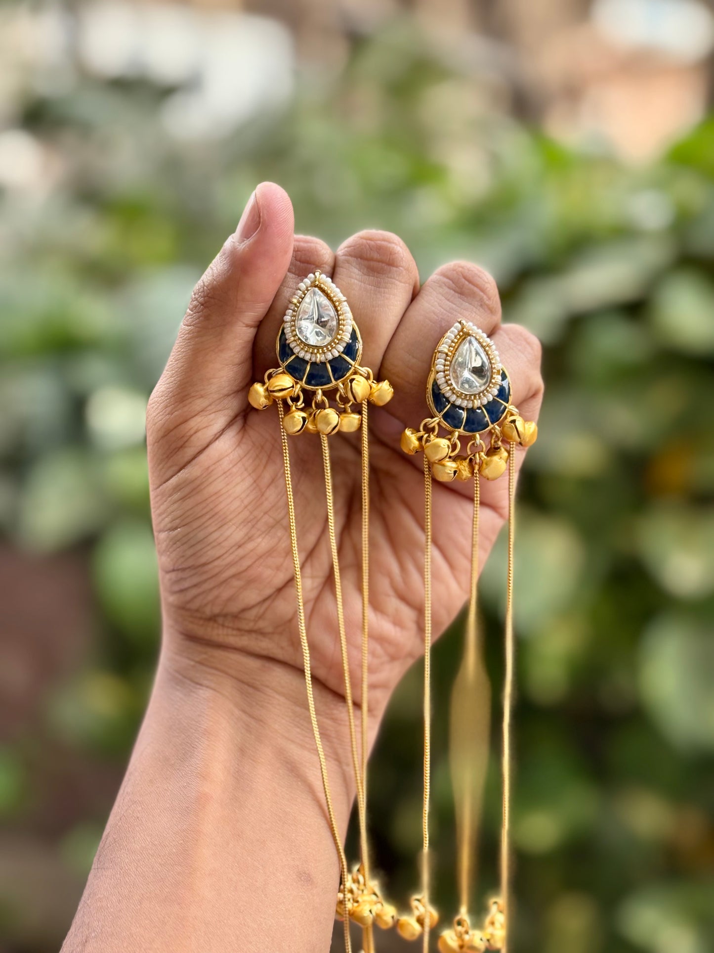 Blue Sama Kashmiri Earrings