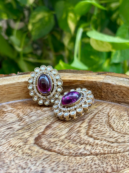 Antique Mauve Iris Studs