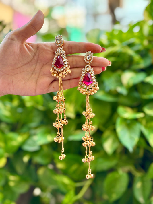 Maroon lsla Kashmiri Earrings
