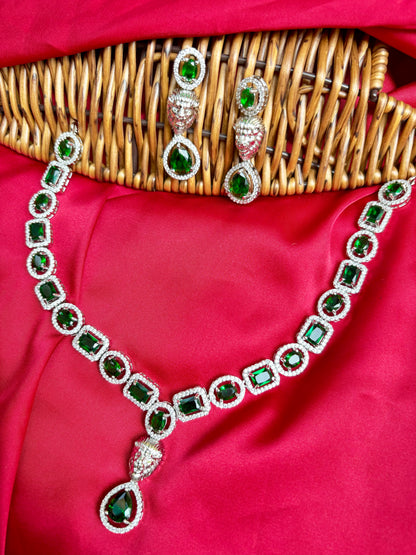 Emerald Sabha Zirconia Necklace