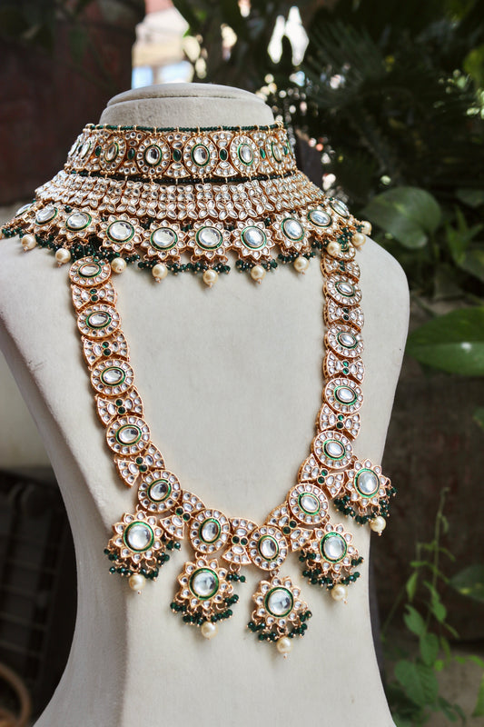 Green Naysaa Kundan Bridal Jewellery Set