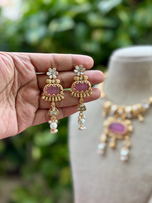 Pink Devika Heritage Jewellery Set