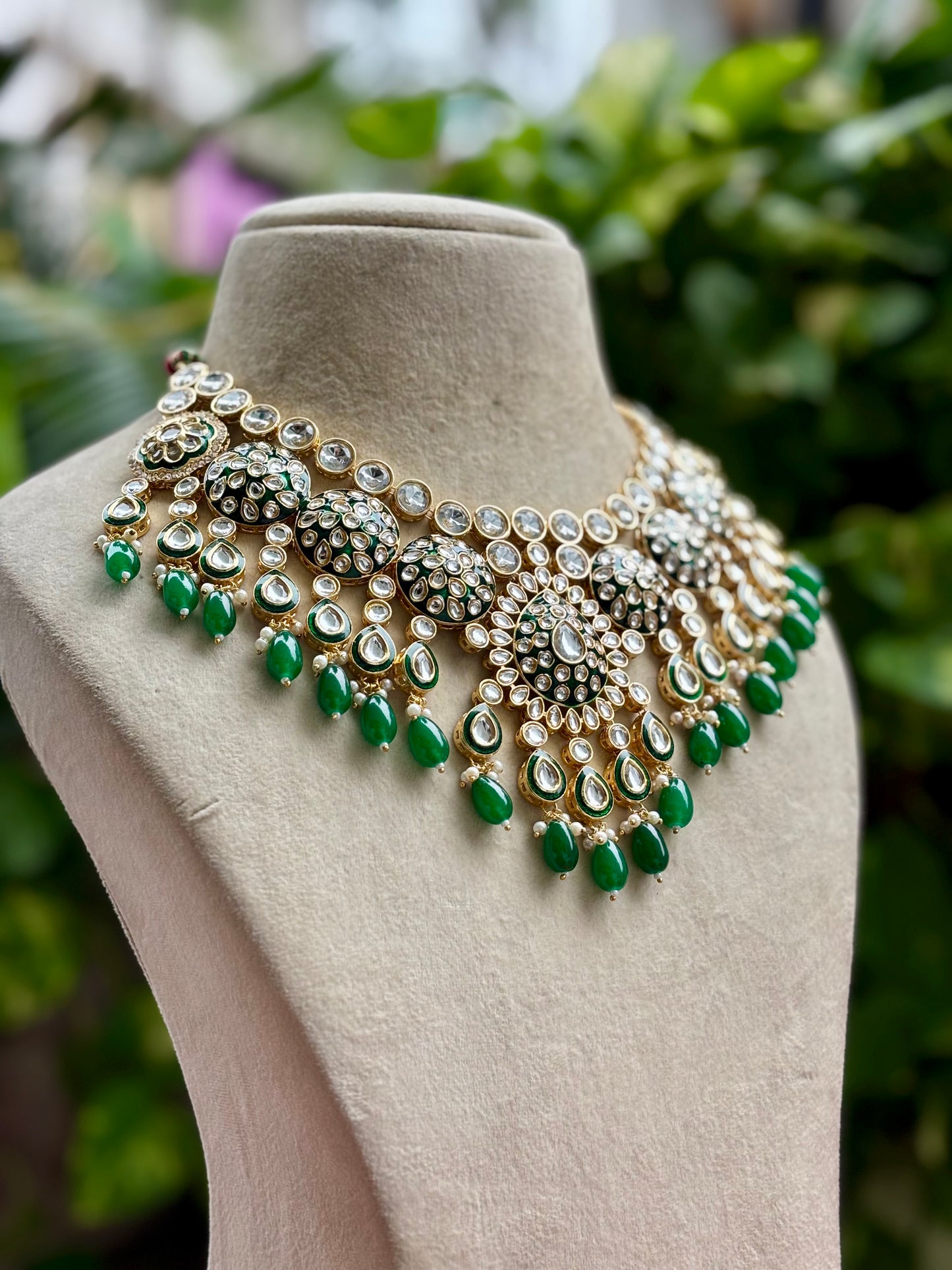 Green Samaya Kundan Bridal Jewellery Set