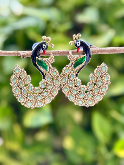 Kundan Peacock Earrings