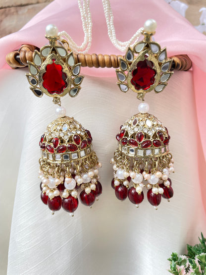 Maroon Mohana Jhumkis