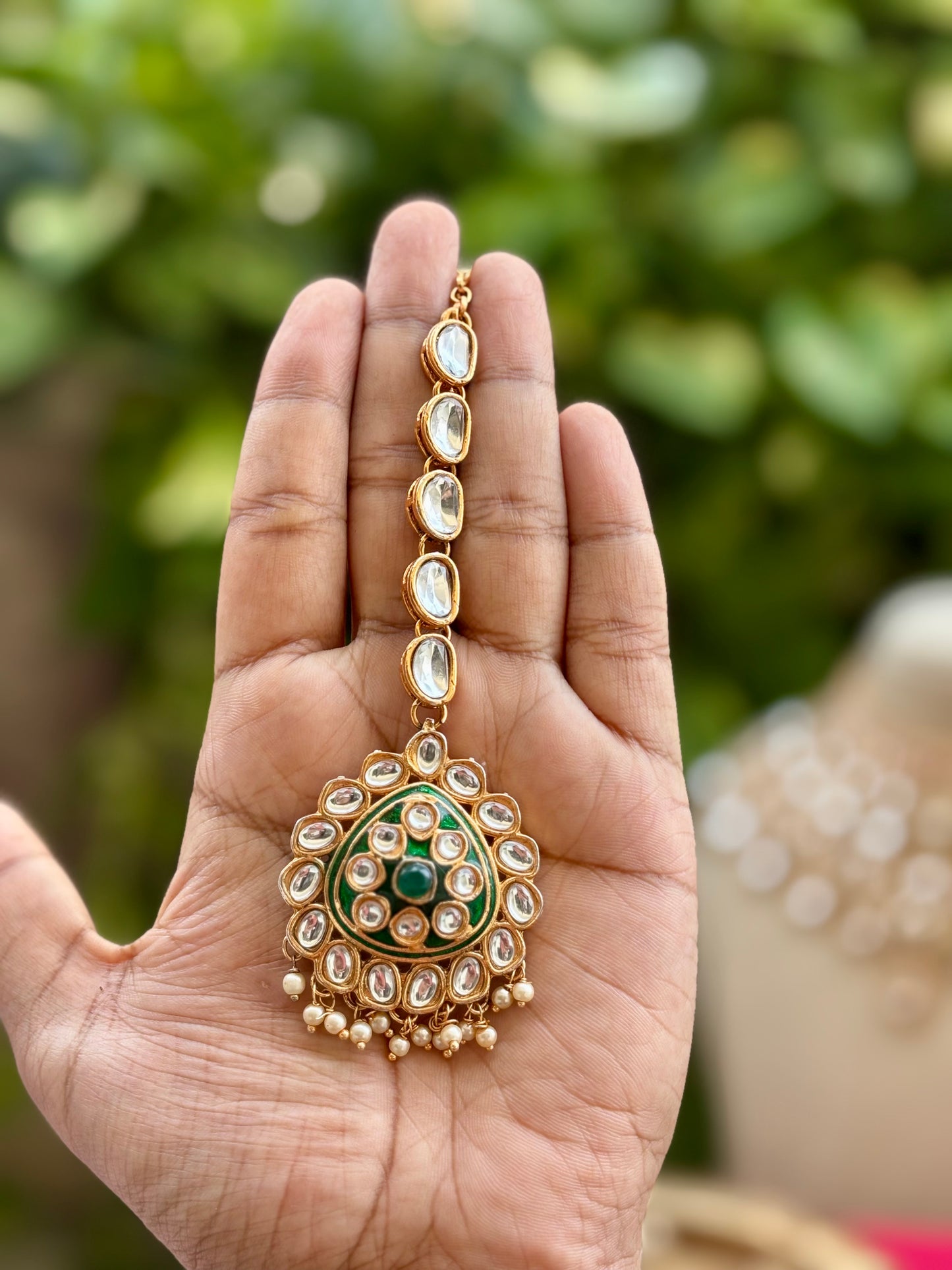 Green Nayobi Kundan Bridal Jewellery Set