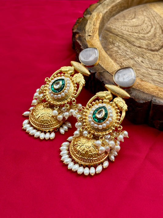 Grey Meher Kashmiri Earrings