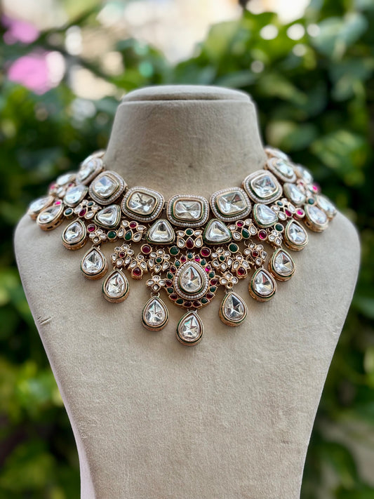 Multicolour Kavya Kundan Bridal Jewellery Set