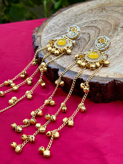 Yellow Noor Kashmiri Earrings