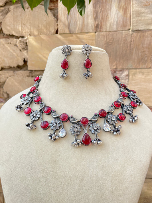 Maroon Sona German Jewellery Set