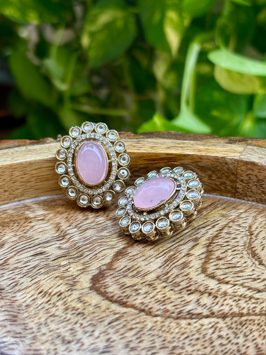 Antique Pink Iris Studs