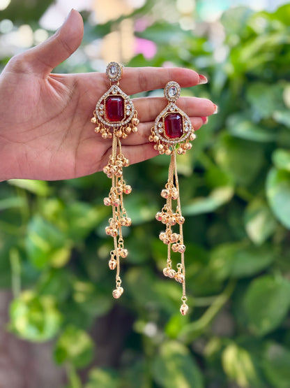 Maroon Noraa Kashmiri Earrings