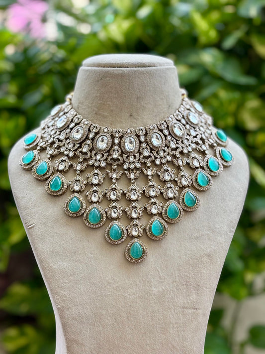 Turquoise Elara Kundan Bridal Jewellery Set