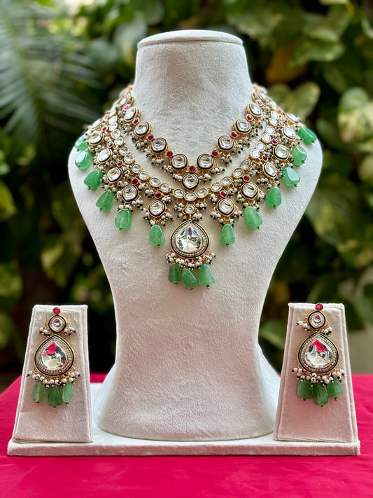 Mint Lyra Kundan Bridal Jewellery Set