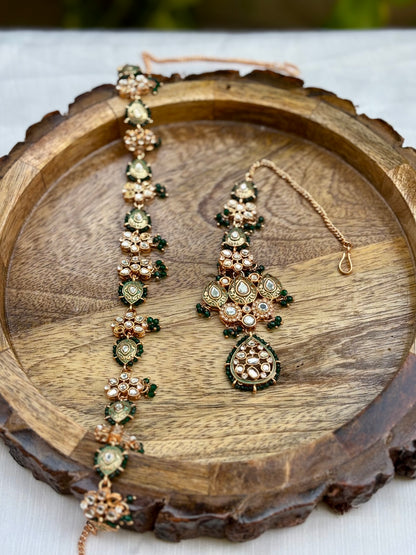 Green Navya Kundan Bridal Jewellery Set