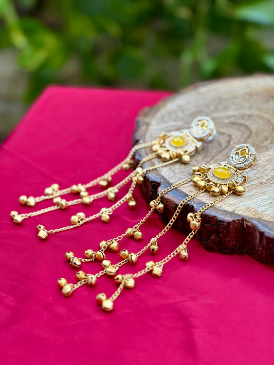 Yellow Noor Kashmiri Earrings