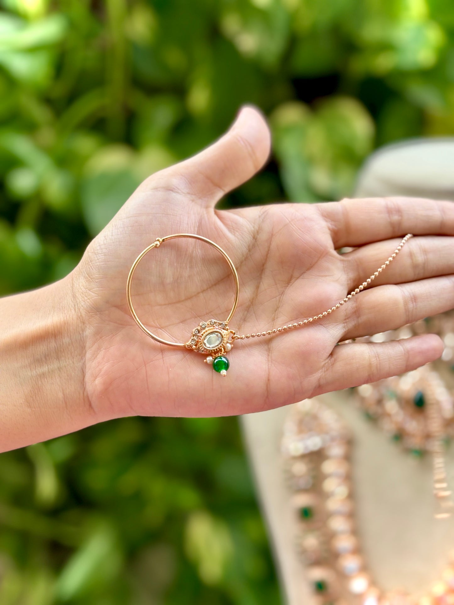 Green Shraya Kundan Bridal Jewellery Set