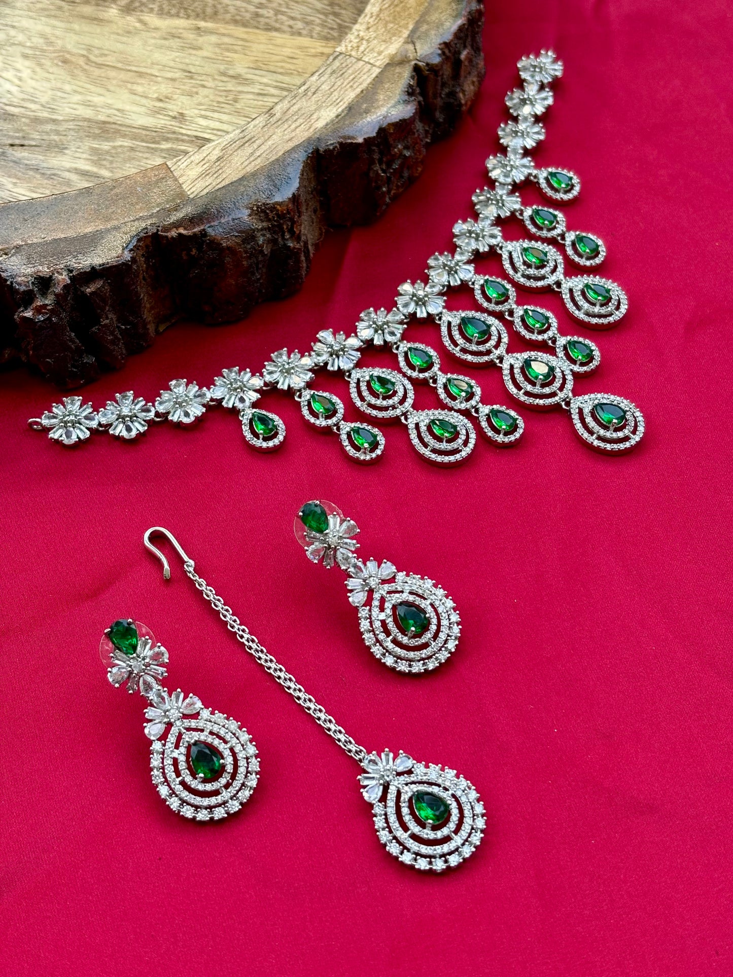 Emerald Meher Zirconia Jewellery Set