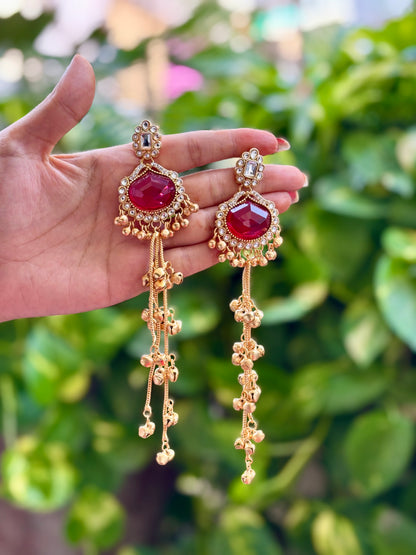 Maroon Ira Kashmiri Earrings