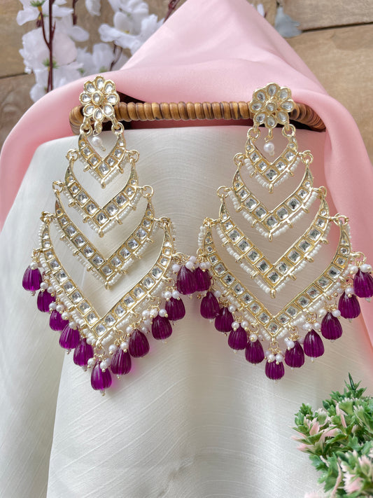 Purple Palak Danglers