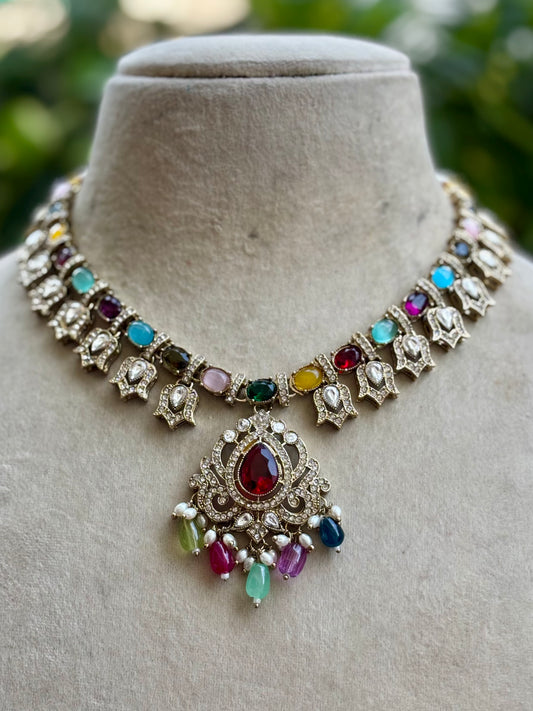 Multicolour Sia Kundan Jewellery Set