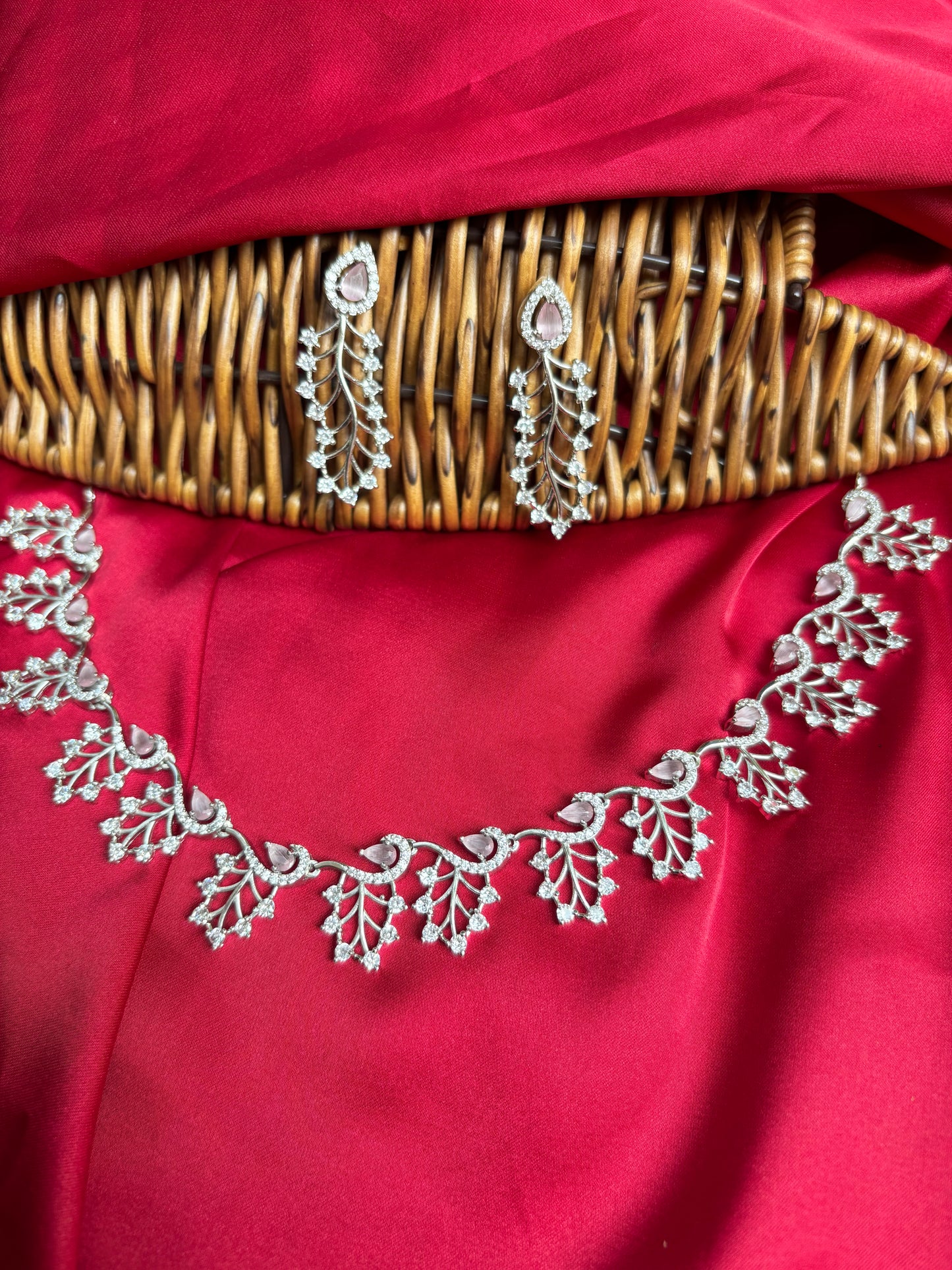 Pink Nisha Zirconia Necklace