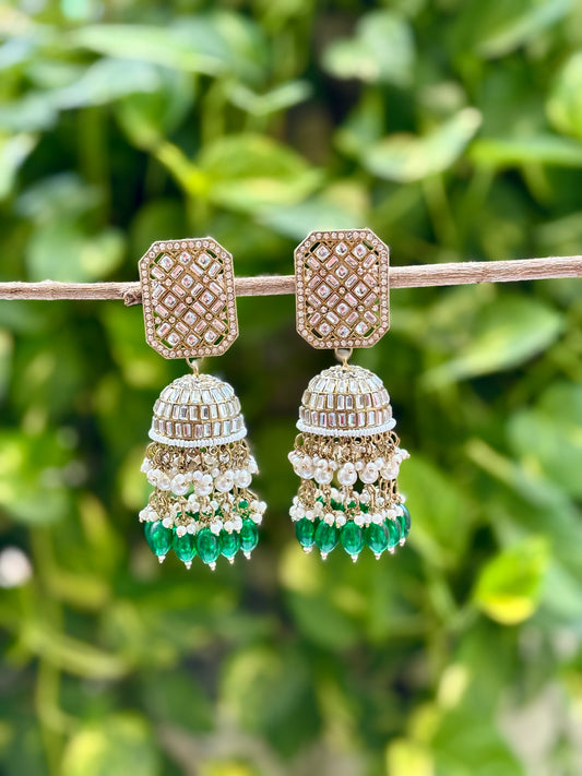 Green Sandya Jhumkis