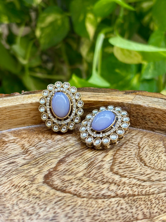 Antique Lavender Iris Studs