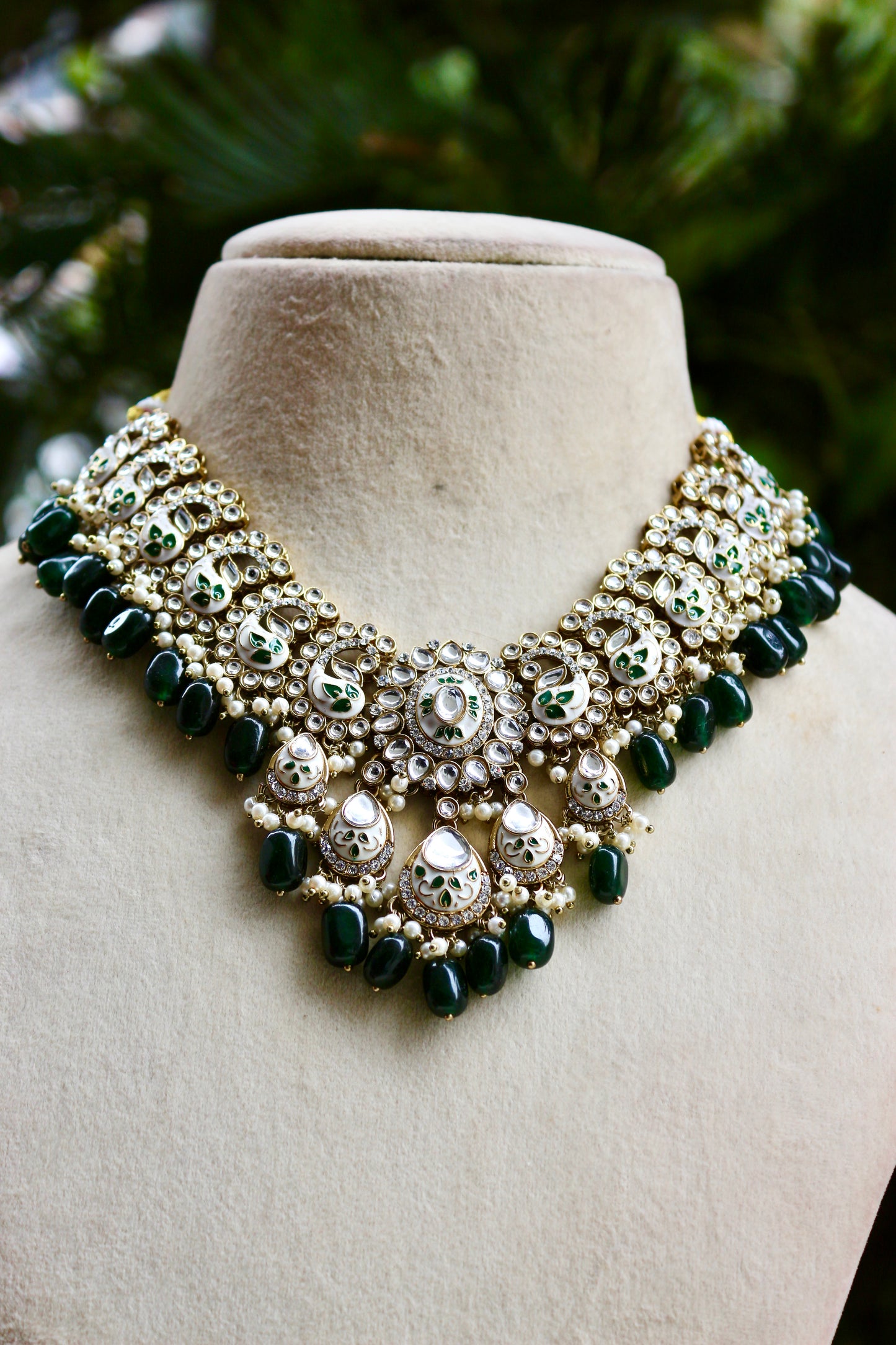 Green Vidya Kundan Jewellery Set