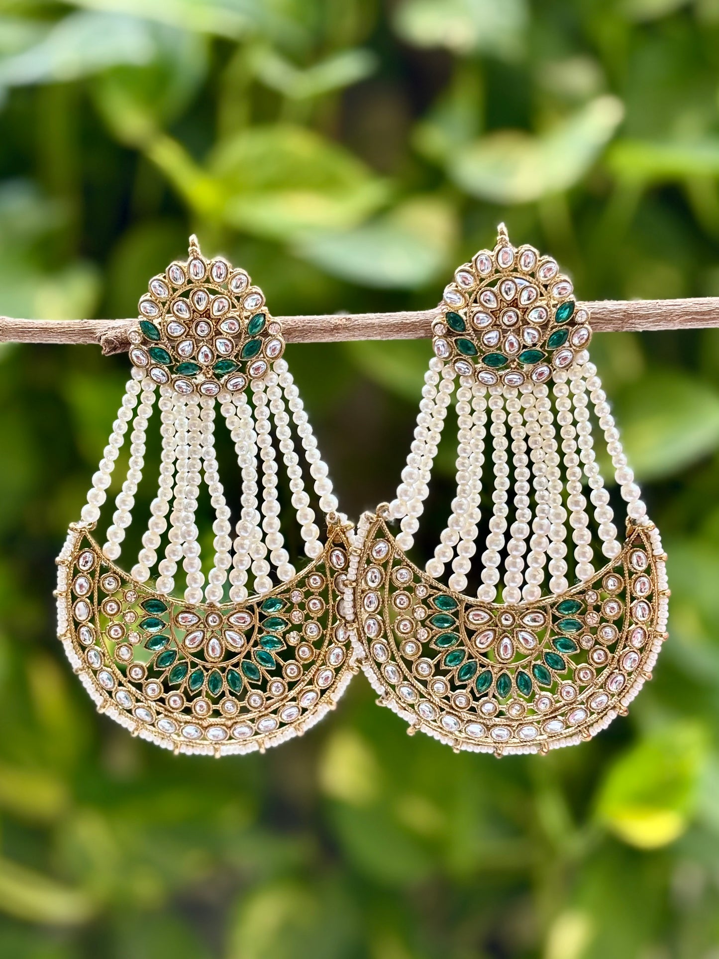 Antique Rama Green Maya Danglers