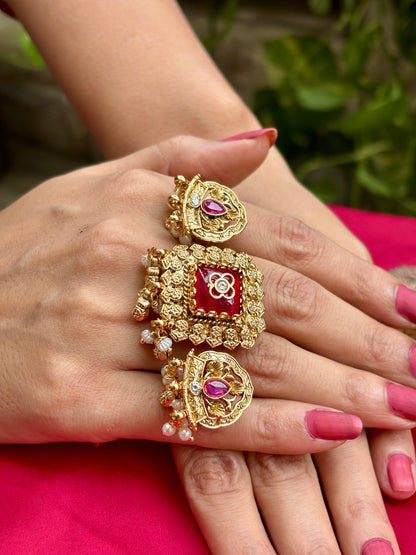 Ruby Taranya Heritage Ring Jewellery Set