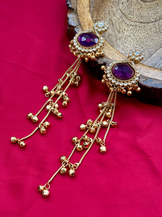 Purple Ira Kashmiri Earrings