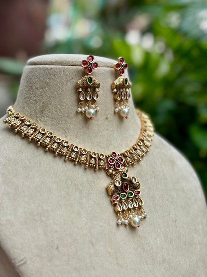 Multicolour Medha Kundan Jewellery Set