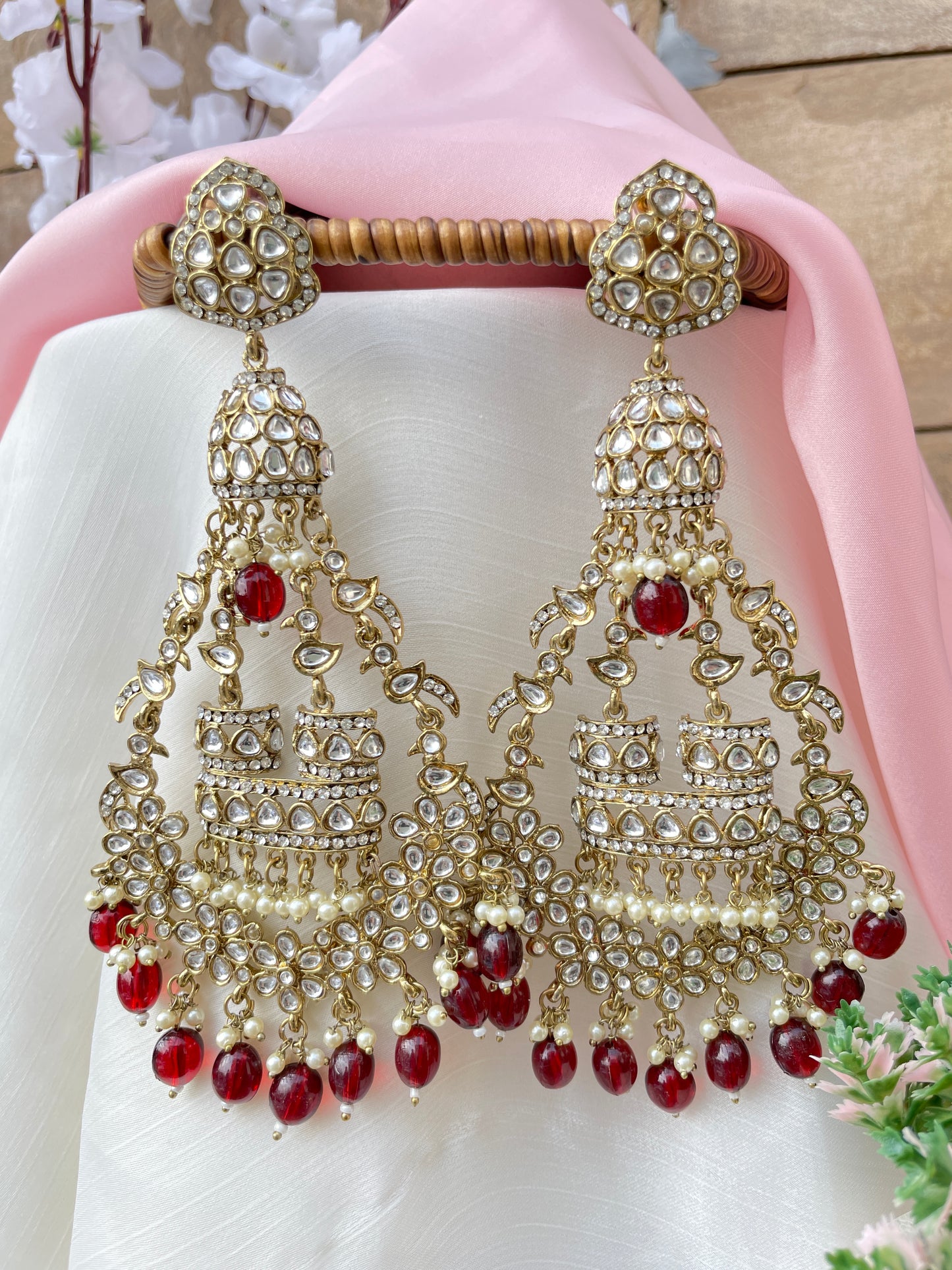 Maroon Nidhi Danglers