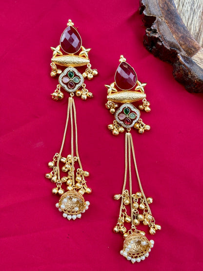 Maroon Yashmi Kashmiri Earrings