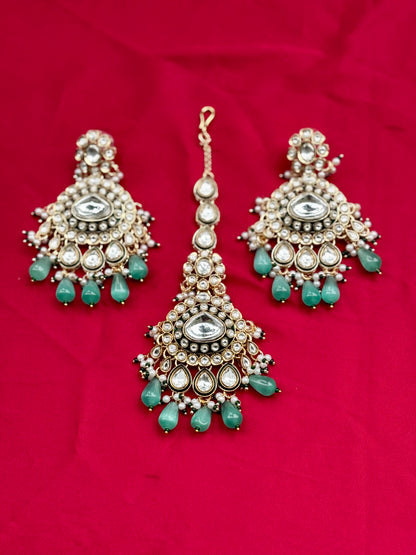Turquoise Ravya Kundan Bridal Jewellery Set