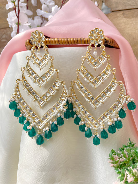 Green Palak Danglers