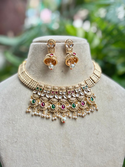 Multicolour Sia Kundan Jewellery Set