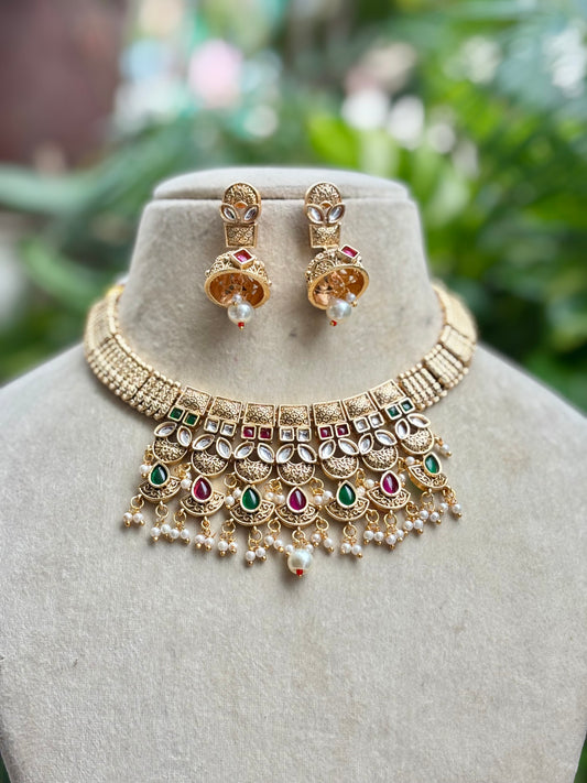 Multicolour Sia Kundan Jewellery Set