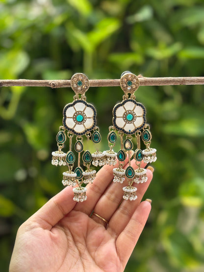 Rama Green Amara Kundan Danglers