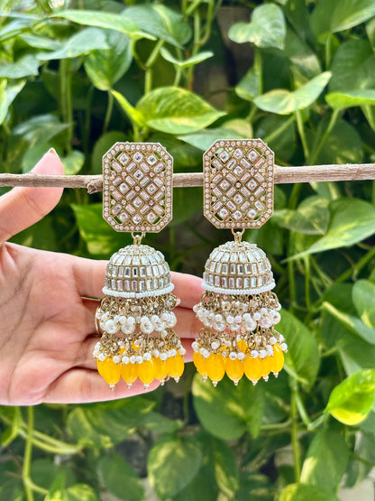 Yellow Sandya Jhumkis