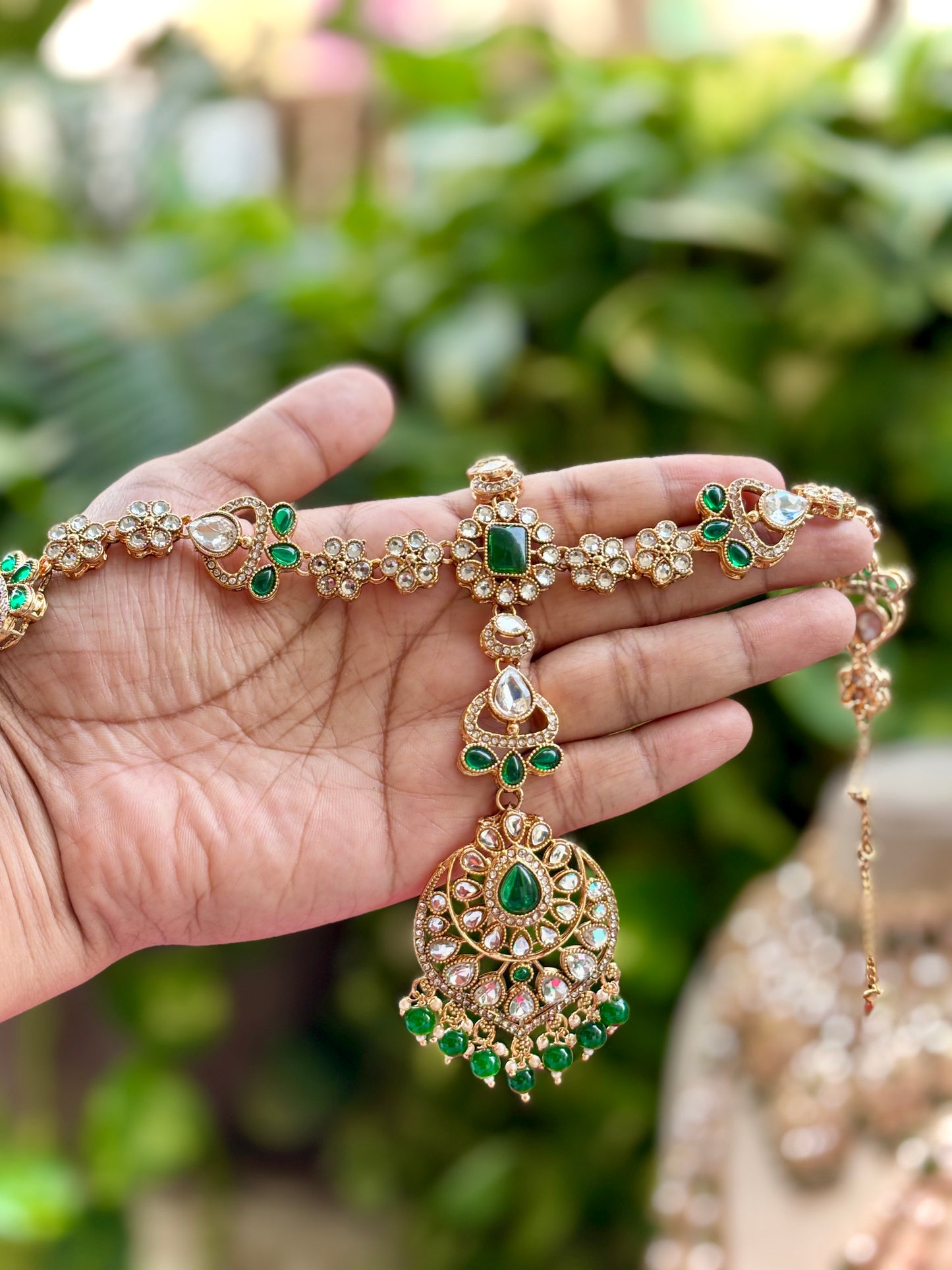 Green Saniya Kundan Bridal Jewellery Set