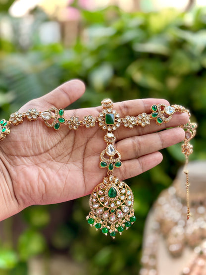 Green Saniya Kundan Bridal Jewellery Set