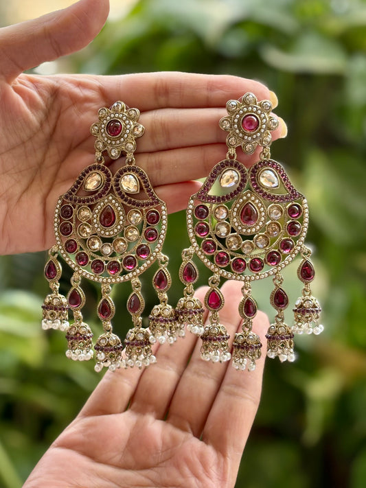 Antique Maroon Kiya Danglers
