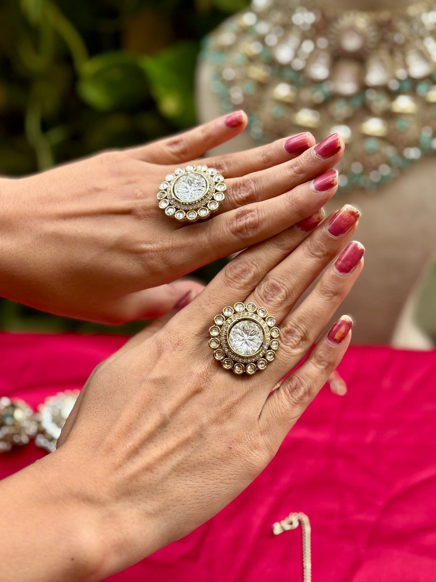 Multicolour Kashiwa Kundan Bridal Jewellery Set